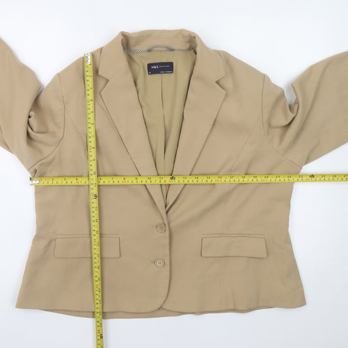Marks and Spencer Women Beige Size 20 Classic Blazer Jacket