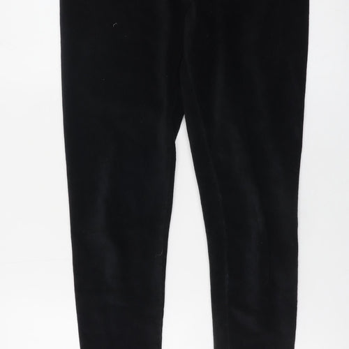 Marks and Spencer Women's Black Velvet Leggings Size 14 Long