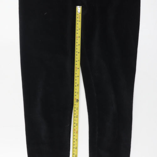 Marks and Spencer Women's Black Velvet Leggings Size 14 Long