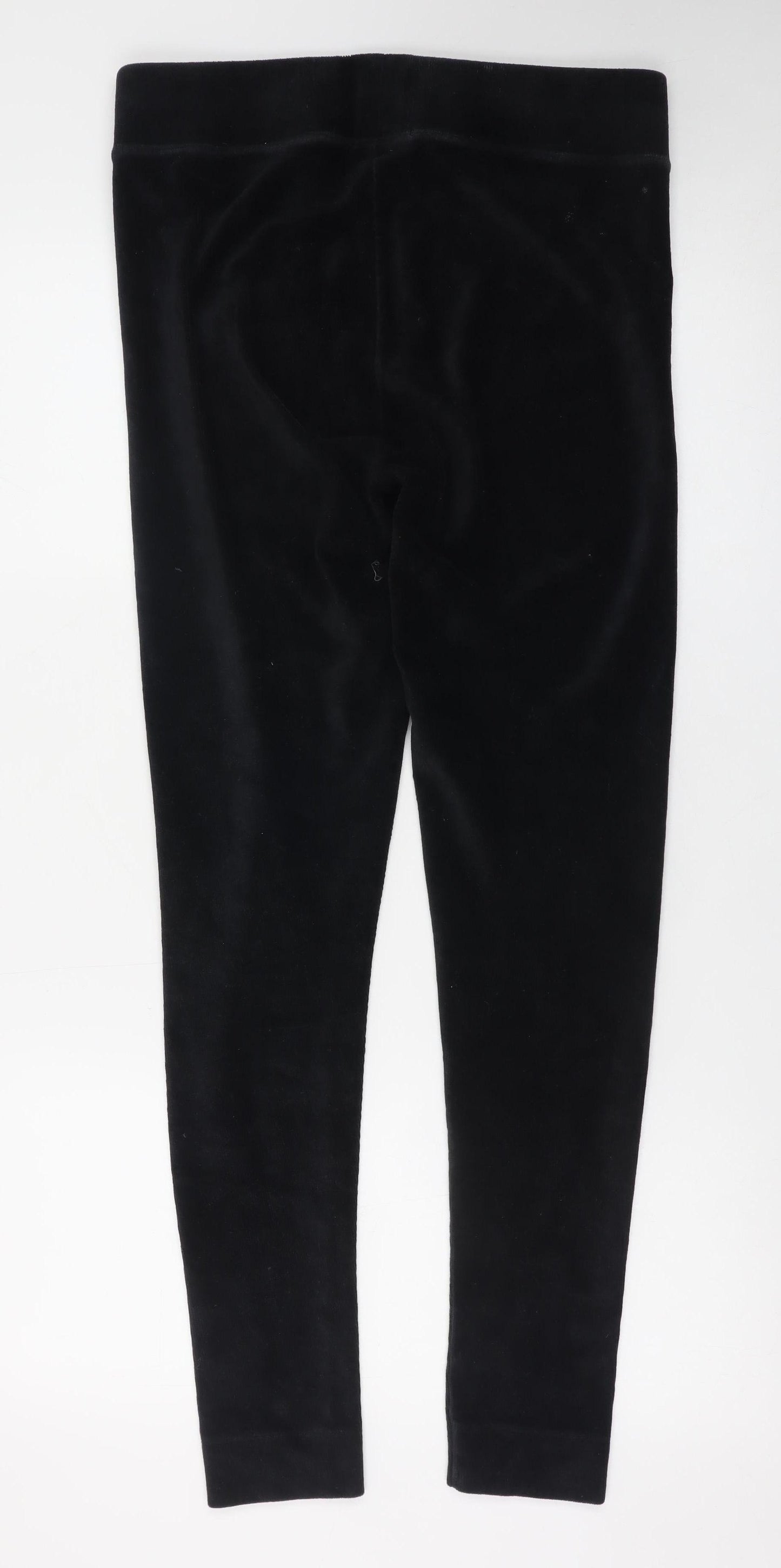 Marks and Spencer Women's Black Velvet Leggings Size 14 Long
