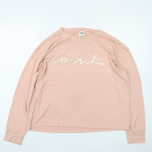 Victoria's Secret PINK Women's Pink Long Sleeve Relaxed Jersey Top L
