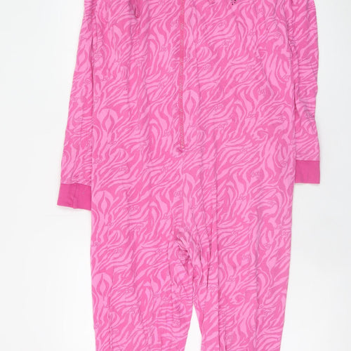 Avon Womens Pink Animal Print Hooded Cotton Onesie UK 12-14
