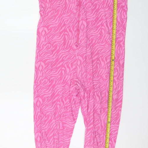 Avon Womens Pink Animal Print Hooded Cotton Onesie UK 12-14