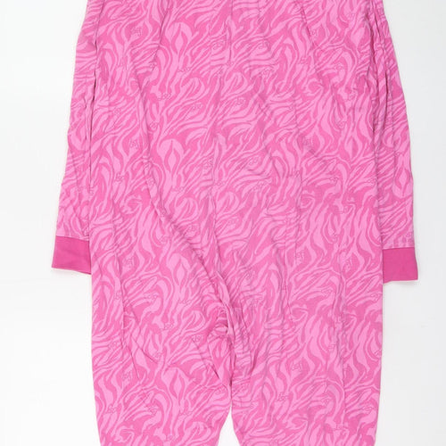 Avon Womens Pink Animal Print Hooded Cotton Onesie UK 12-14