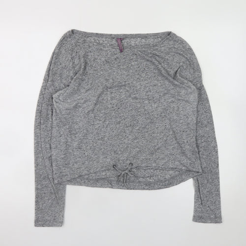 Sweaty Betty Women’s Grey Long Sleeve Relaxed Linen Blend T-Shirt Size S