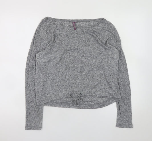 Sweaty Betty Women’s Grey Long Sleeve Relaxed Linen Blend T-Shirt Size S