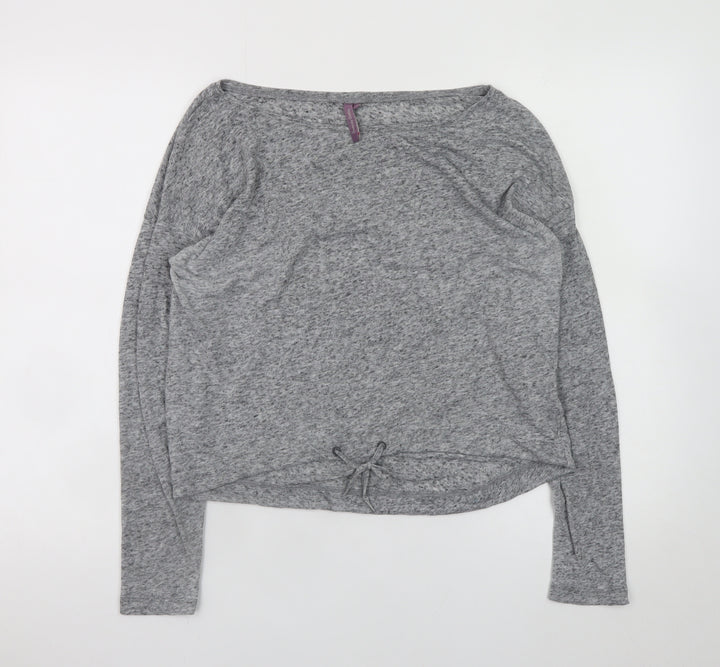 Sweaty Betty Women’s Grey Long Sleeve Relaxed Linen Blend T-Shirt Size S