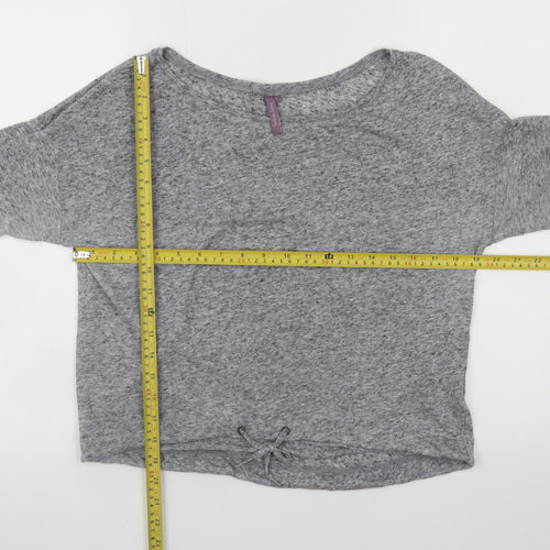 Sweaty Betty Women’s Grey Long Sleeve Relaxed Linen Blend T-Shirt Size S