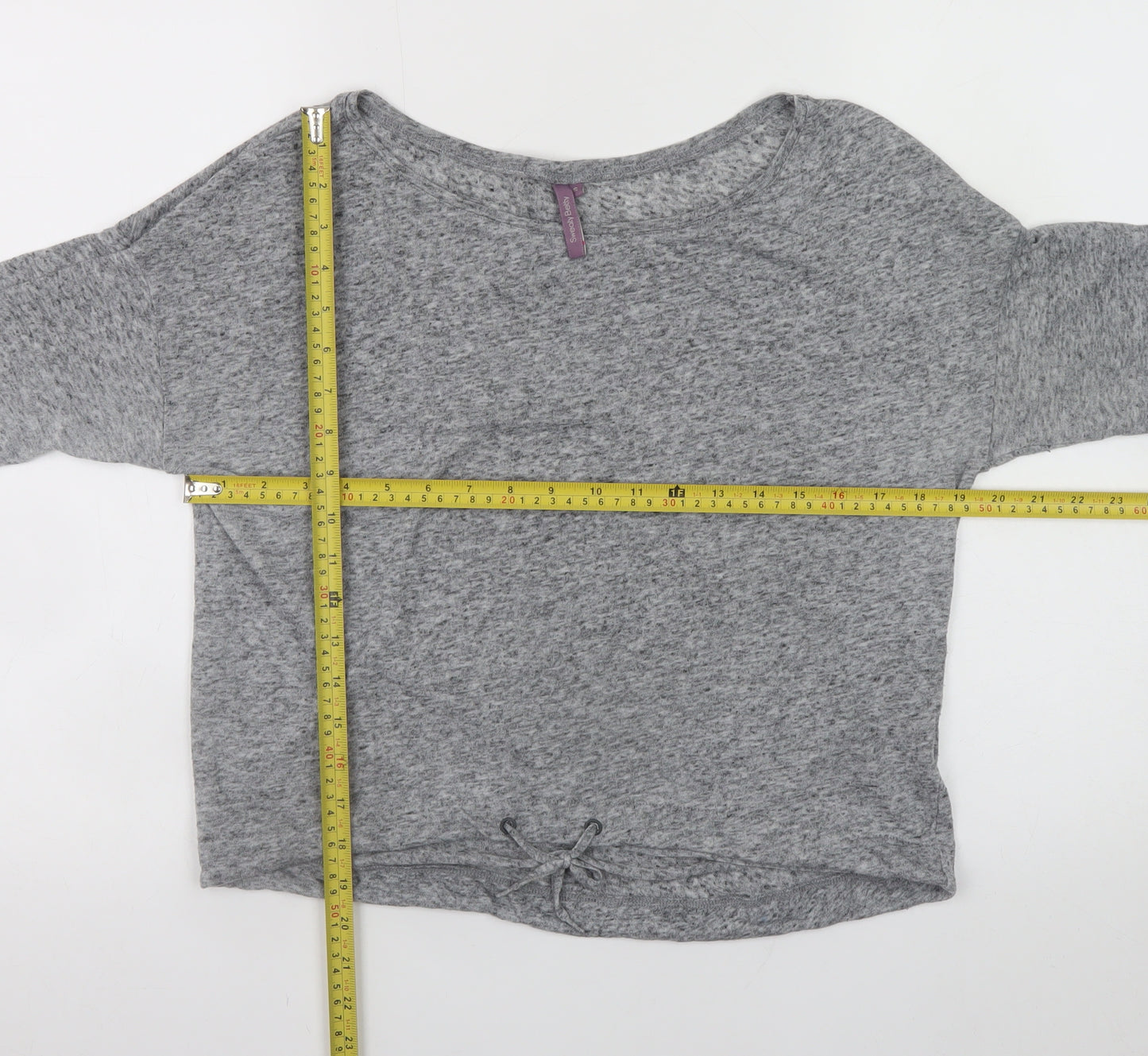 Sweaty Betty Women’s Grey Long Sleeve Relaxed Linen Blend T-Shirt Size S