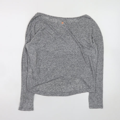 Sweaty Betty Women’s Grey Long Sleeve Relaxed Linen Blend T-Shirt Size S