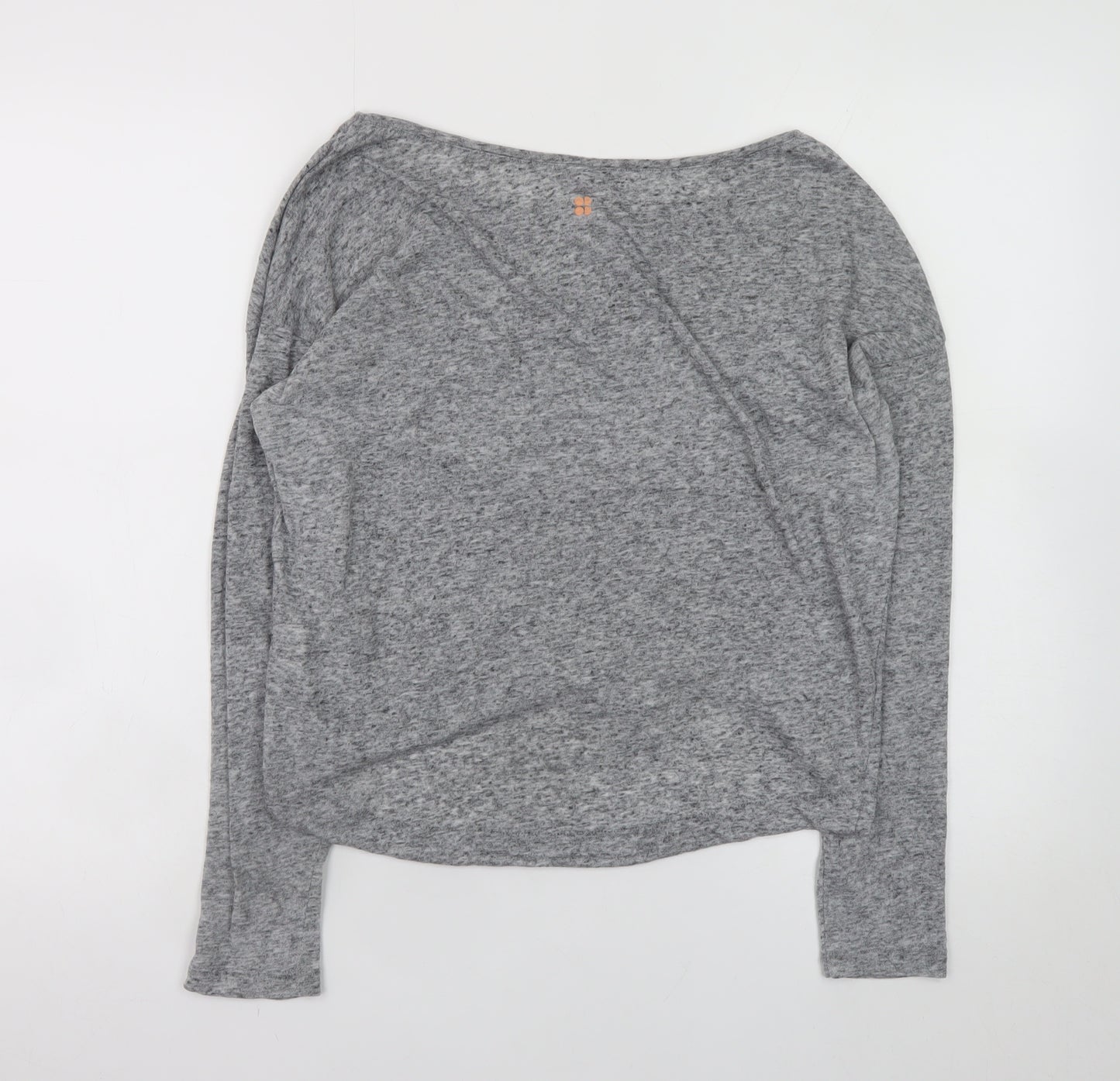 Sweaty Betty Women’s Grey Long Sleeve Relaxed Linen Blend T-Shirt Size S
