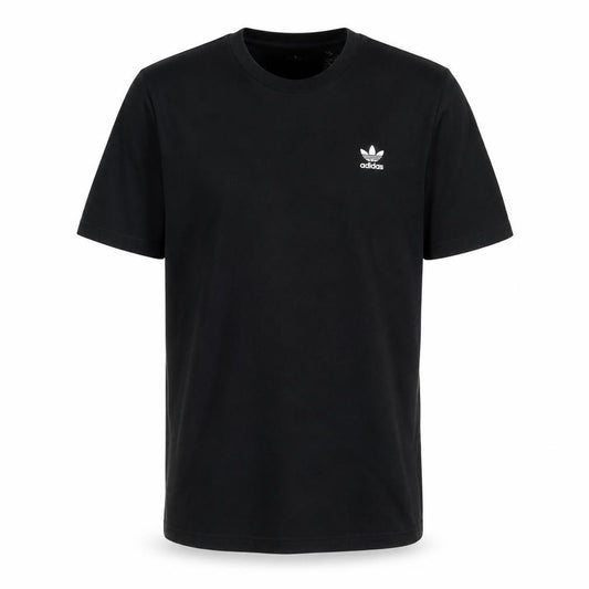 Front view of Adidas Men's Black Cotton Short Sleeve Crew Neck T-Shirt M