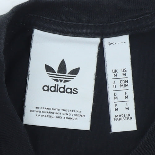 Adidas Men's Black Cotton Short Sleeve Crew Neck T-Shirt M