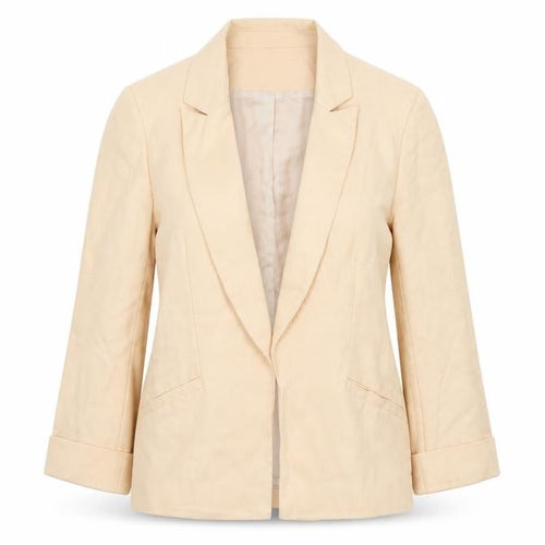 Topshop Women's Beige Lyocell Blazer UK 10 Regular Fit Workwear