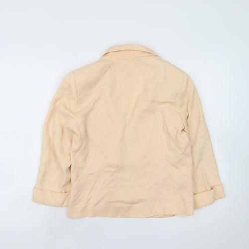 Topshop Women's Beige Lyocell Blazer UK 10 Regular Fit Workwear