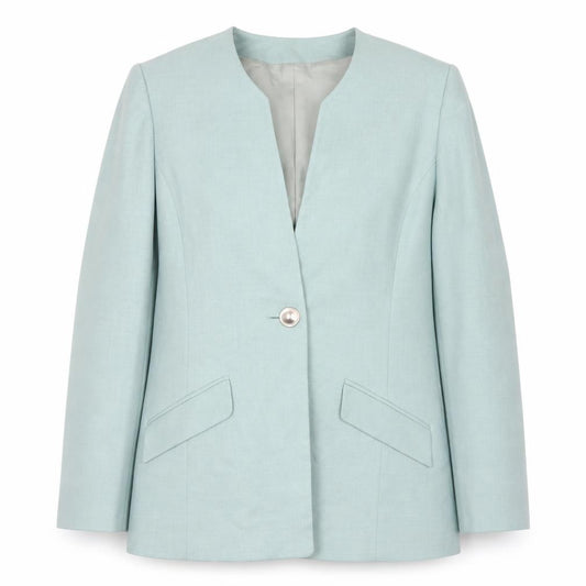 Front view of Viyella Women Green, size 12, Classic Long Sleeve Blazer Jacket