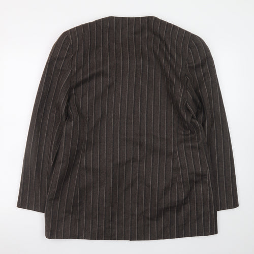 Planet Women’s Brown Wool Pinstripe Blazer Jacket Size 16
