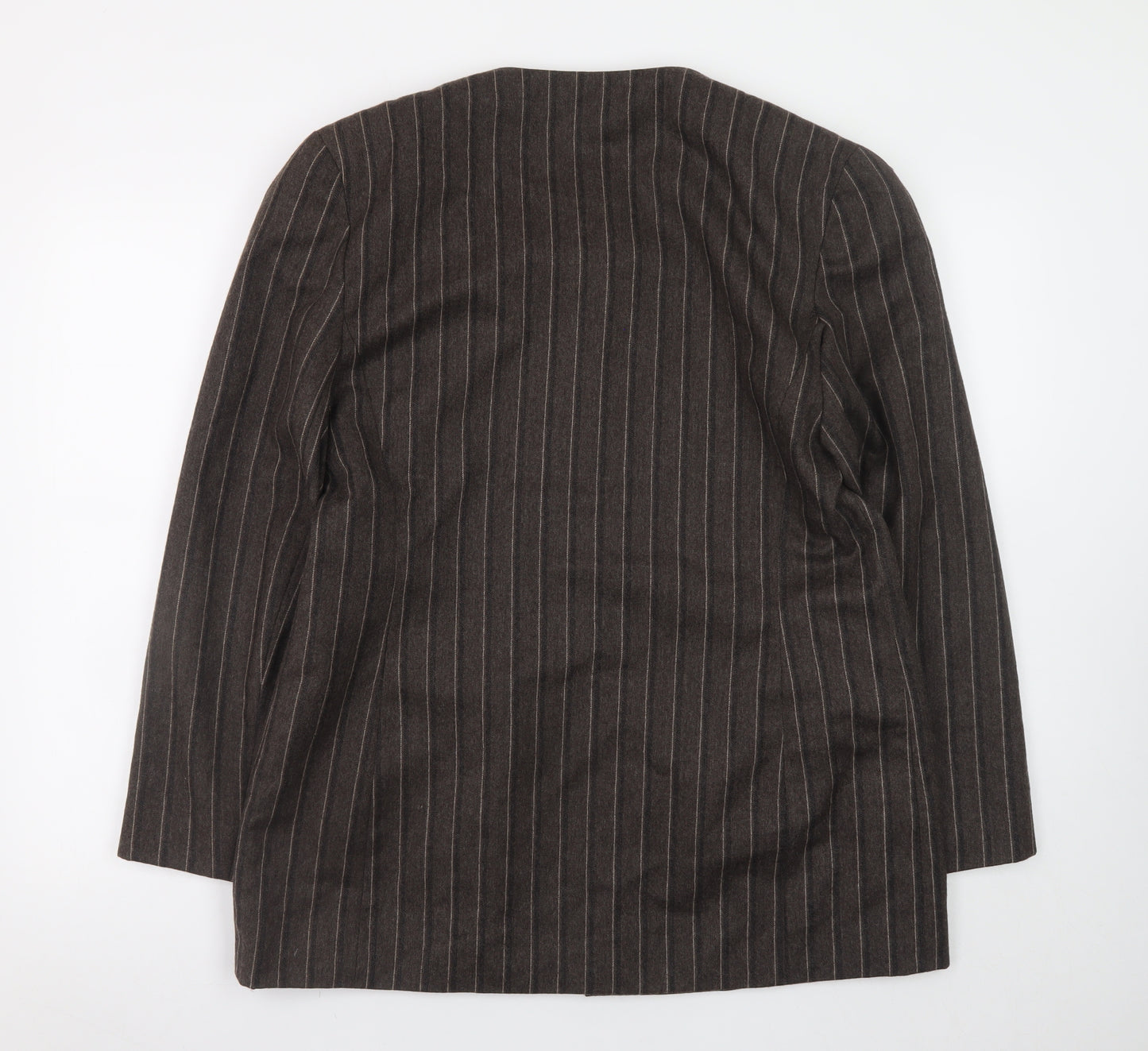 Planet Women’s Brown Wool Pinstripe Blazer Jacket Size 16