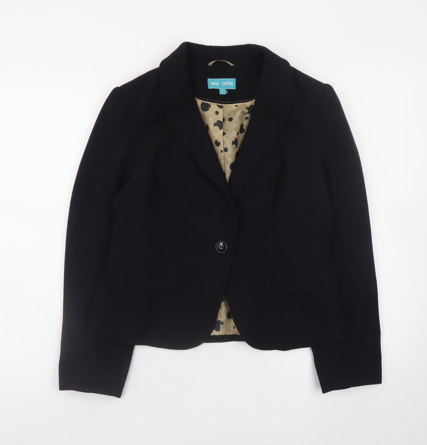 Marks and Spencer Women’s Black Petite 12 Blazer Jacket