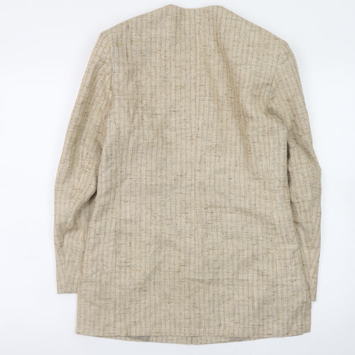 Country Collection Women’s Beige Long Linen Silk Blazer Size 10