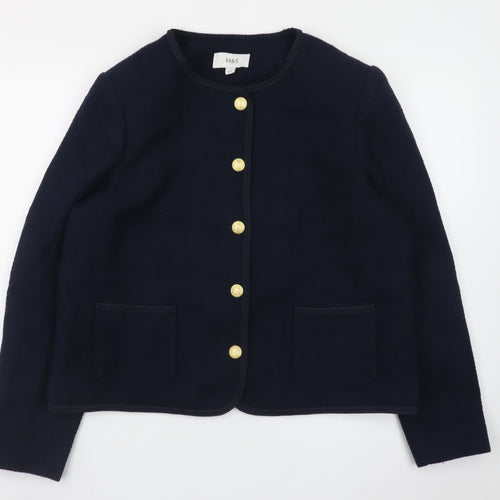 Marks and Spencer Women’s Navy Blue Cotton Jacket Size 16