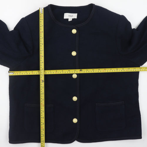 Marks and Spencer Women’s Navy Blue Cotton Jacket Size 16