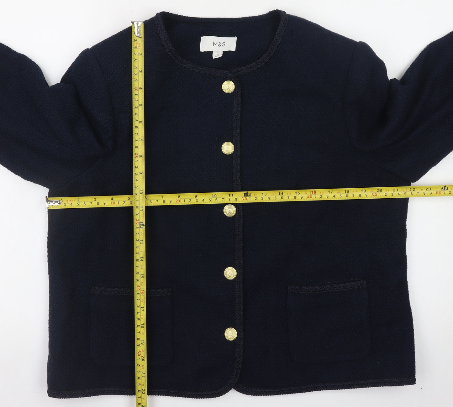 Marks and Spencer Women’s Navy Blue Cotton Jacket Size 16