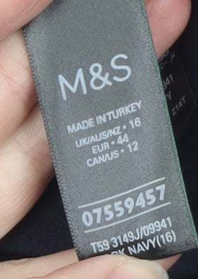 Marks and Spencer Women’s Navy Blue Cotton Jacket Size 16