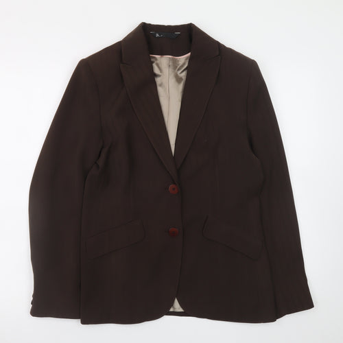 BHS Women Brown Size 10 Regular Fit Lined Polyester Blazer