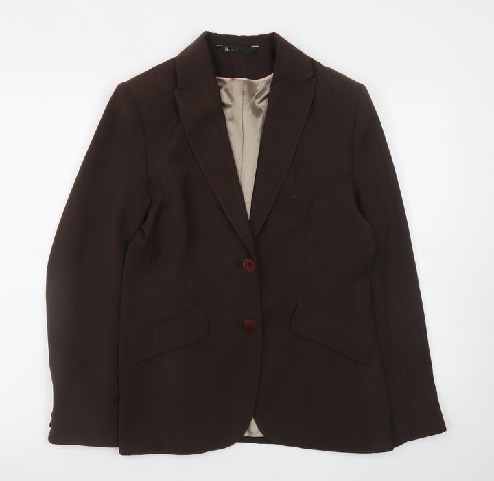 BHS Women Brown Size 10 Regular Fit Lined Polyester Blazer