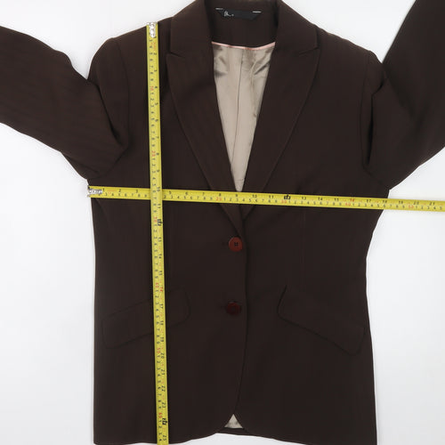 BHS Women Brown Size 10 Regular Fit Lined Polyester Blazer