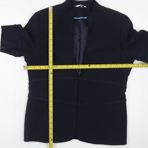 Klass Collection Women's Blue Size 14 Short Sleeve Blazer