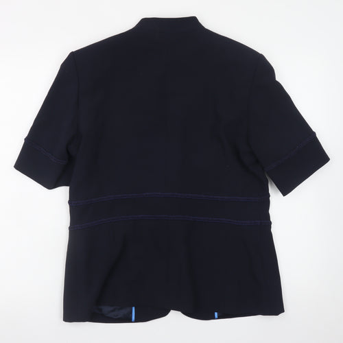 Klass Collection Women's Blue Size 14 Short Sleeve Blazer