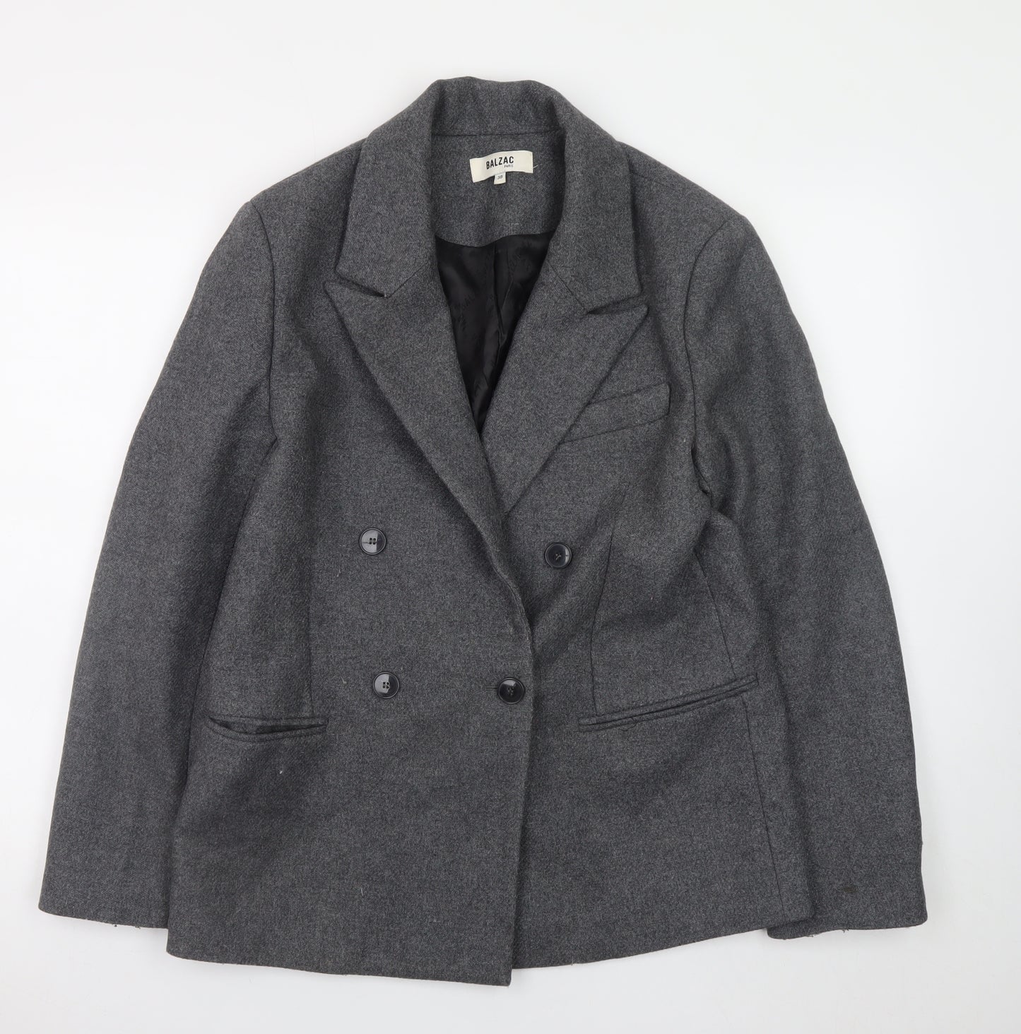 Balzac Paris Women’s Grey Wool Blazer Jacket Size 10
