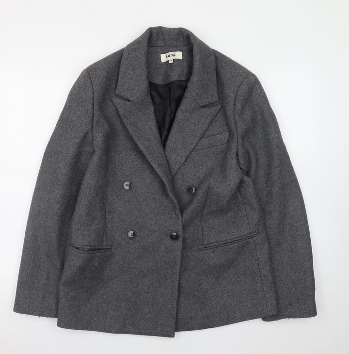 Balzac Paris Women’s Grey Wool Blazer Jacket Size 10