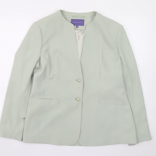 Autonomy Women's Green Size 16 Lined Button Blazer Jacket