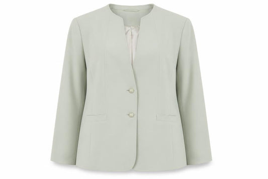 Front view of Autonomy Women's Green, size 16, Lined Button Blazer Jacket
