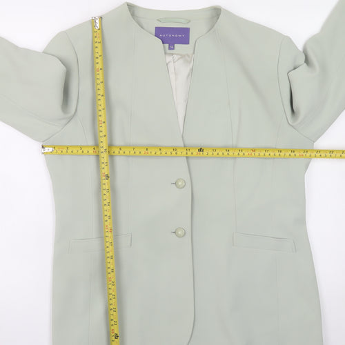 Autonomy Women's Green Size 16 Lined Button Blazer Jacket