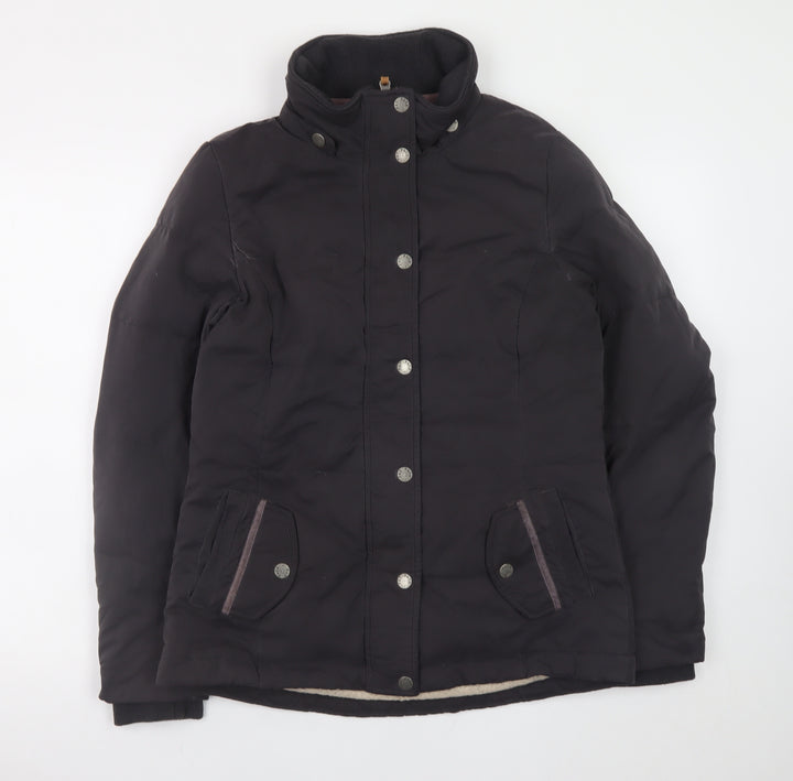 Fat Face Women's Black Mid-Length Puffer Jacket Size 10