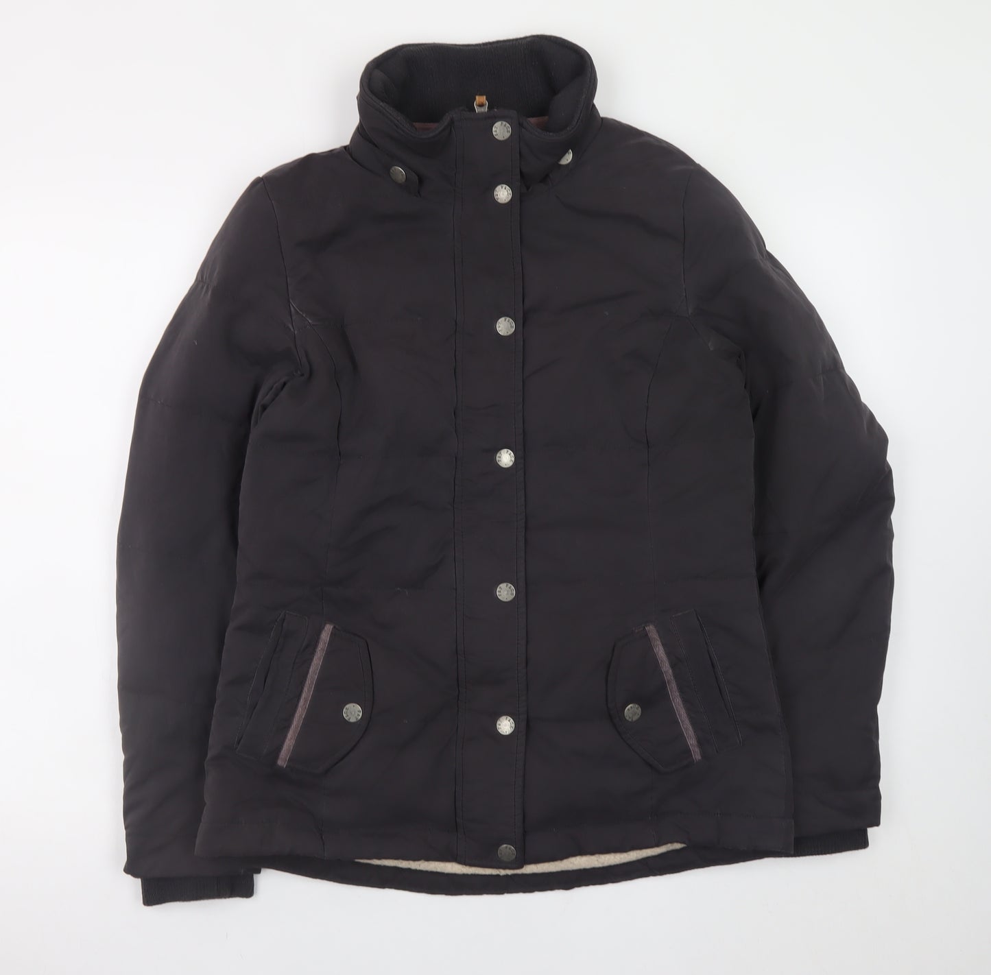 Fat Face Women's Black Mid-Length Puffer Jacket Size 10