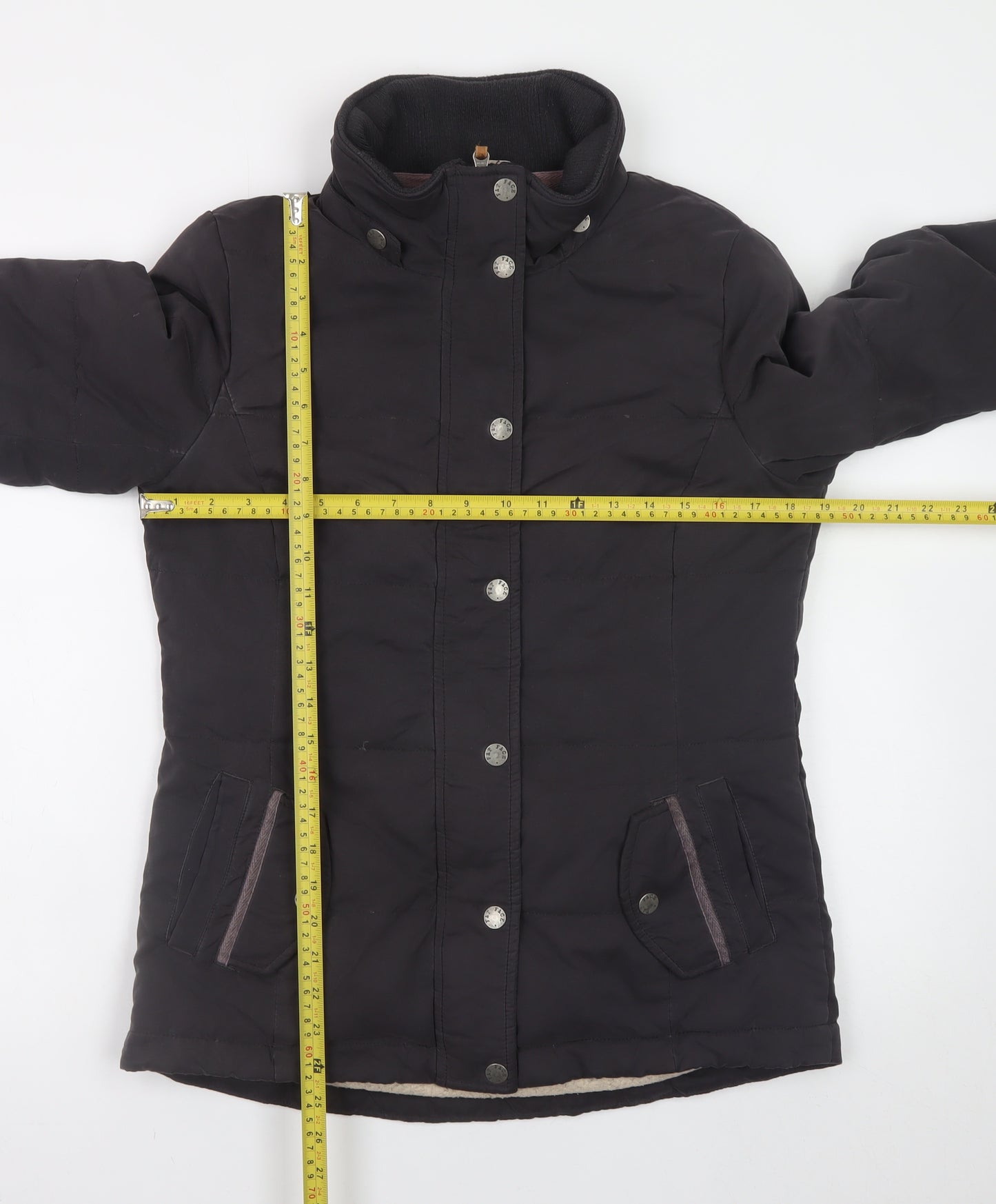 Fat Face Women's Black Mid-Length Puffer Jacket Size 10
