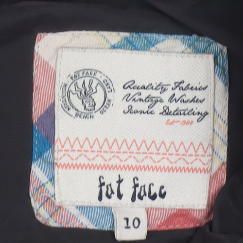 Fat Face Women's Black Mid-Length Puffer Jacket Size 10
