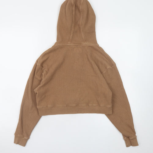 Threadbare Women’s Beige 1/4 Zip Hooded Pullover Hoodie Size 6