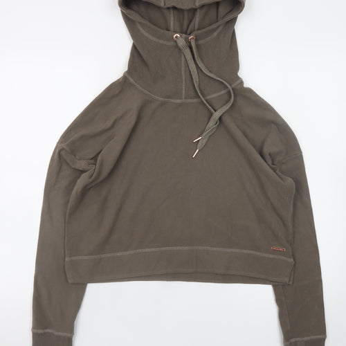 Sweaty Betty Womens Brown Drawstring Hooded Pullover Sweatshirt M