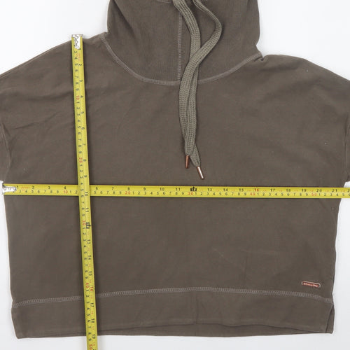 Sweaty Betty Womens Brown Drawstring Hooded Pullover Sweatshirt M