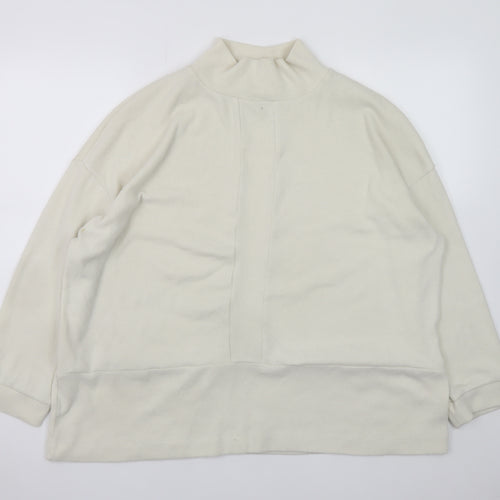 Tu Women’s Ivory Mock Neck Long Sleeve Relaxed Fit Jumper Size 18
