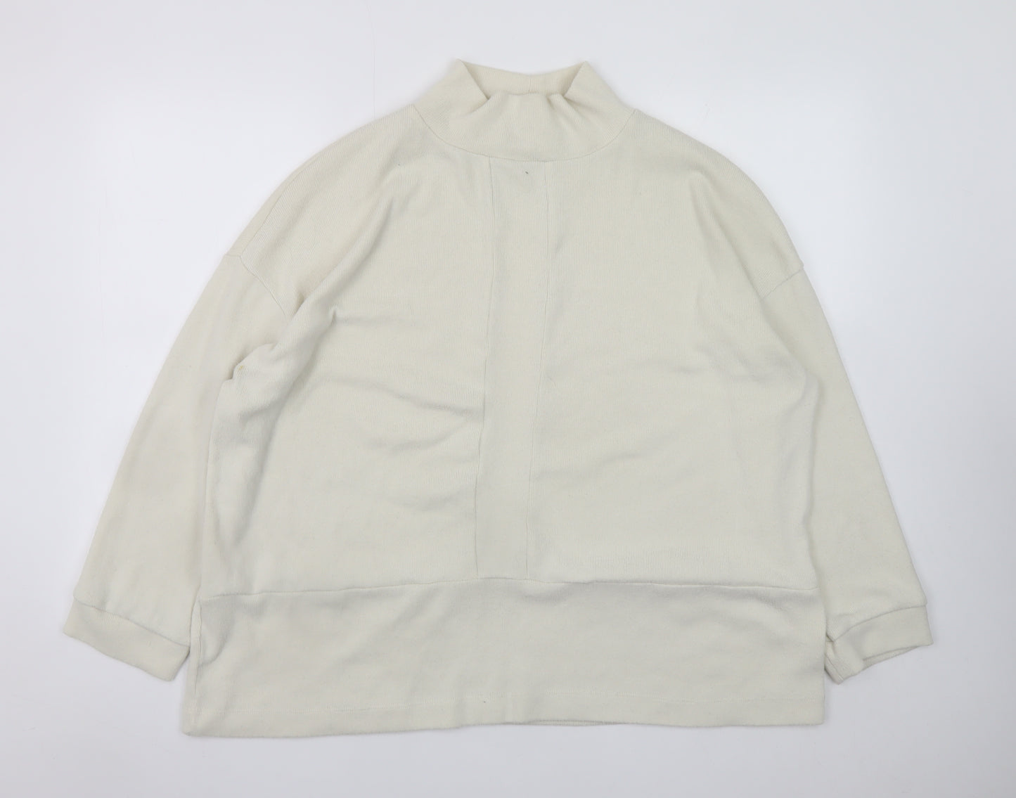 Tu Women’s Ivory Mock Neck Long Sleeve Relaxed Fit Jumper Size 18