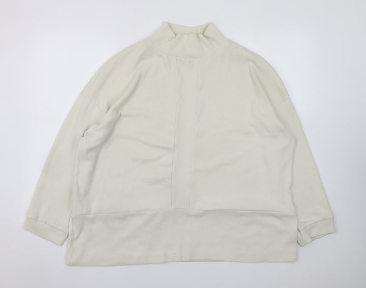 Tu Women’s Ivory Mock Neck Long Sleeve Relaxed Fit Jumper Size 18