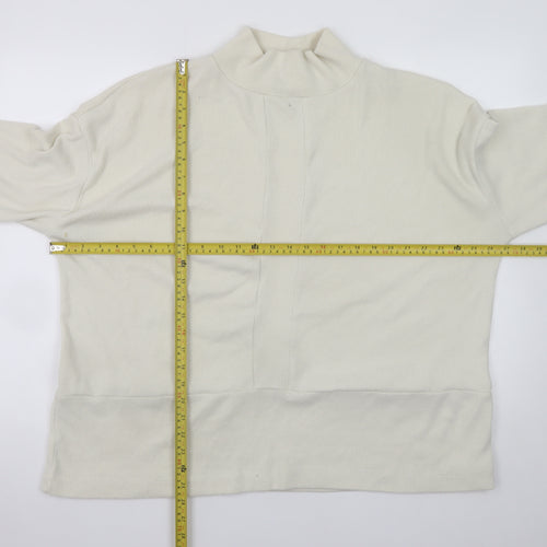 Tu Women’s Ivory Mock Neck Long Sleeve Relaxed Fit Jumper Size 18