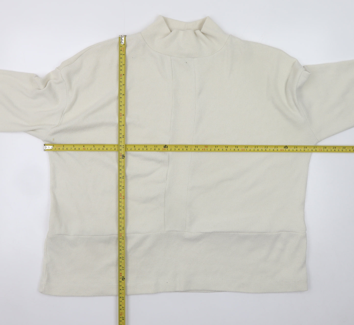 Tu Women’s Ivory Mock Neck Long Sleeve Relaxed Fit Jumper Size 18